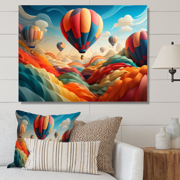 Red Hot Air Ballon I - Hot Air Balloon Canvas Wall Art